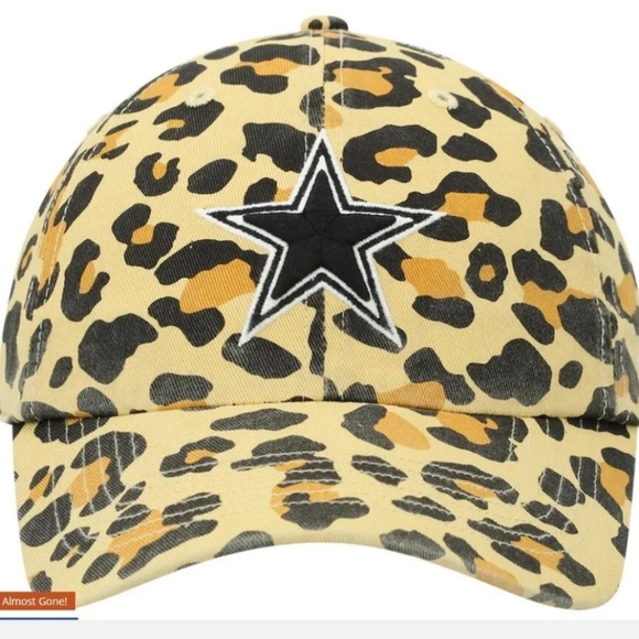 Dallas Cowboys Womens Hat Tan  Leopard Cheeta Bagheera 47Clean Up Cap Adjustable - Picture 2 of 6